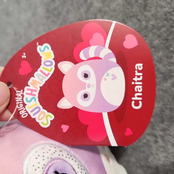 Chaitra 6" Squishmallow stuffed animal Pastel Valentines Day Raccoon - Picture 2 of 5